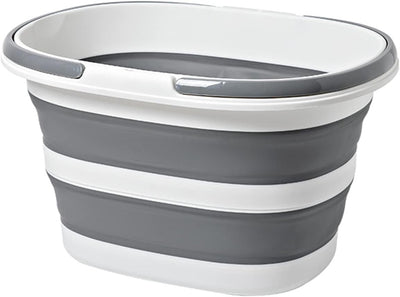 Cubo plegable 16L para limpieza hogar acampada gris