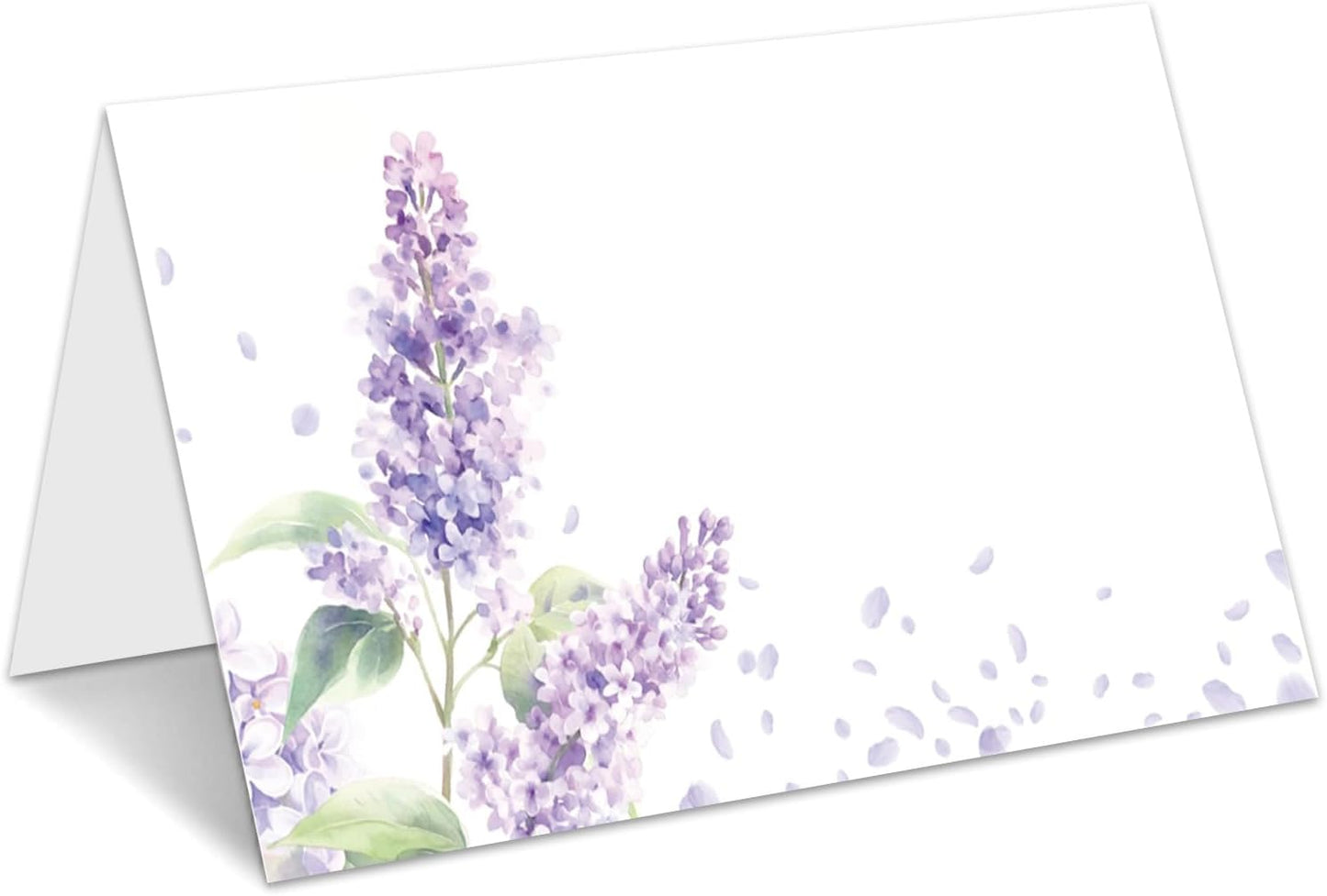 Tarjetas de lugar de flores moradas para mesas de eventos