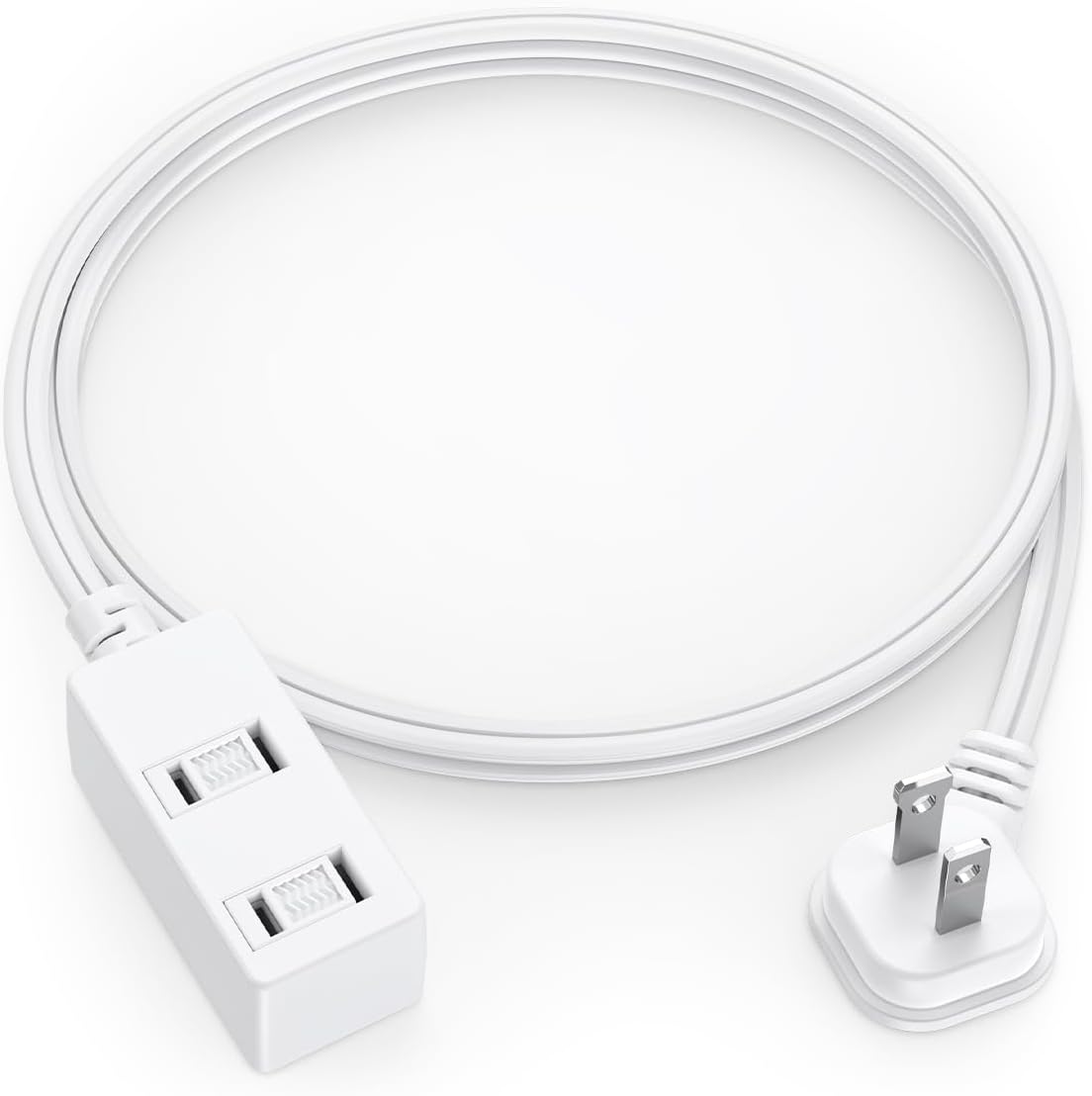 Cable extensión enchufe plano 3ft 2 clavijas 3 salidas