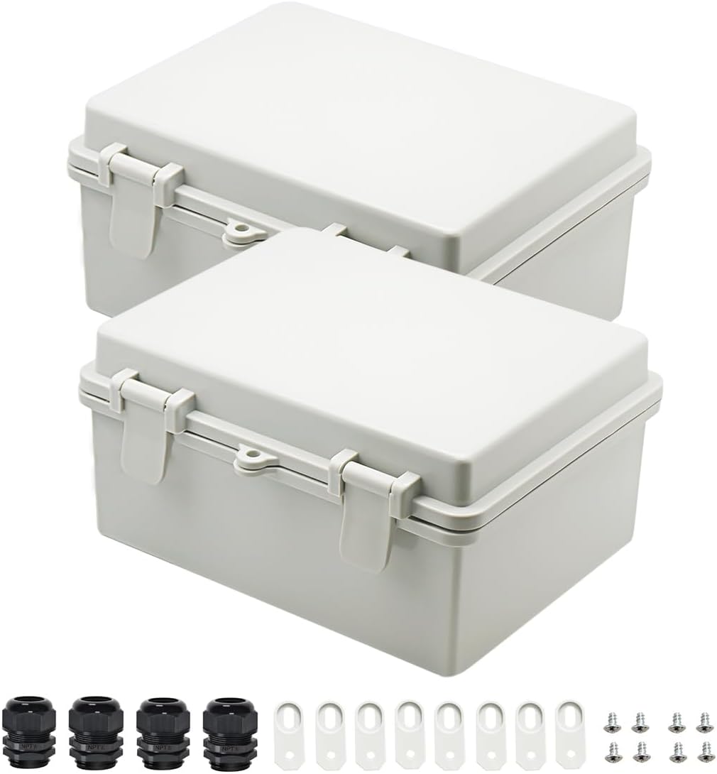 Caja eléctrica plástico ABS IP65 8.7x6.7x4.3pulg