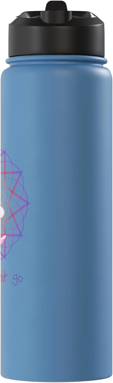Botella de agua acero inoxidable aislada Funny Buddha Namaste Zen