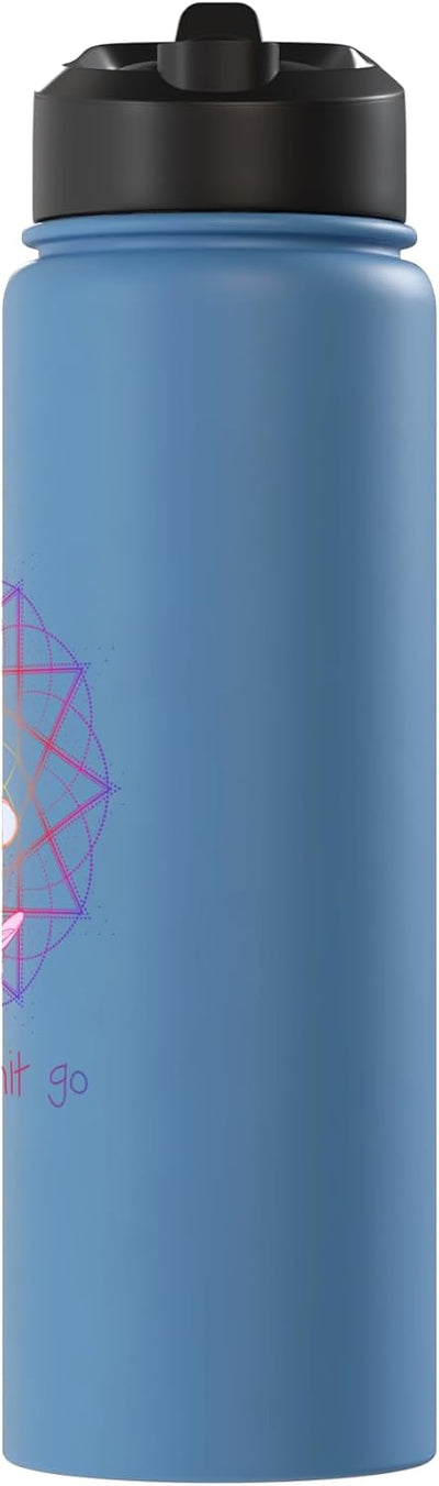 Botella de agua acero inoxidable aislada Funny Buddha Namaste Zen