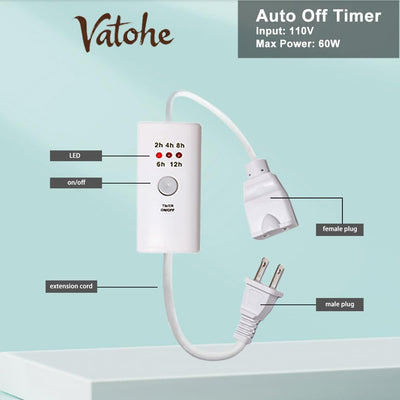 Temporizador automático para lámparas quemador cera 2-12h