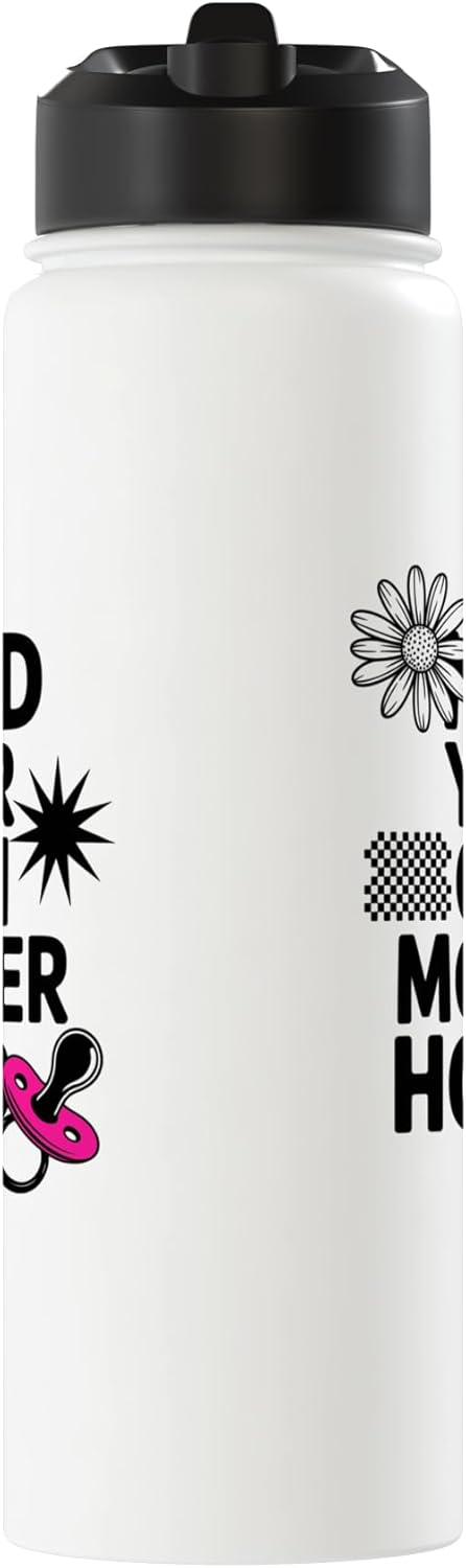 Botella de agua acero inoxidable aislada Frases divertidas para mamás