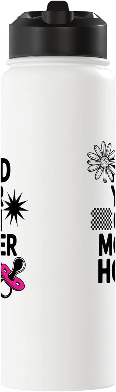 Botella de agua acero inoxidable aislada Frases divertidas para mamás