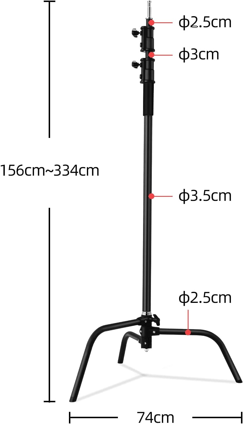 2 Pzas Soporte Luz Profesional Acero 3.5ft Base Tortuga 10ft