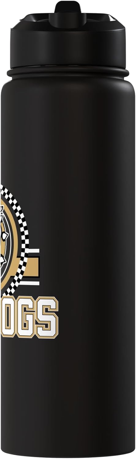 Botella de agua acero inoxidable con logo bulldog estampado