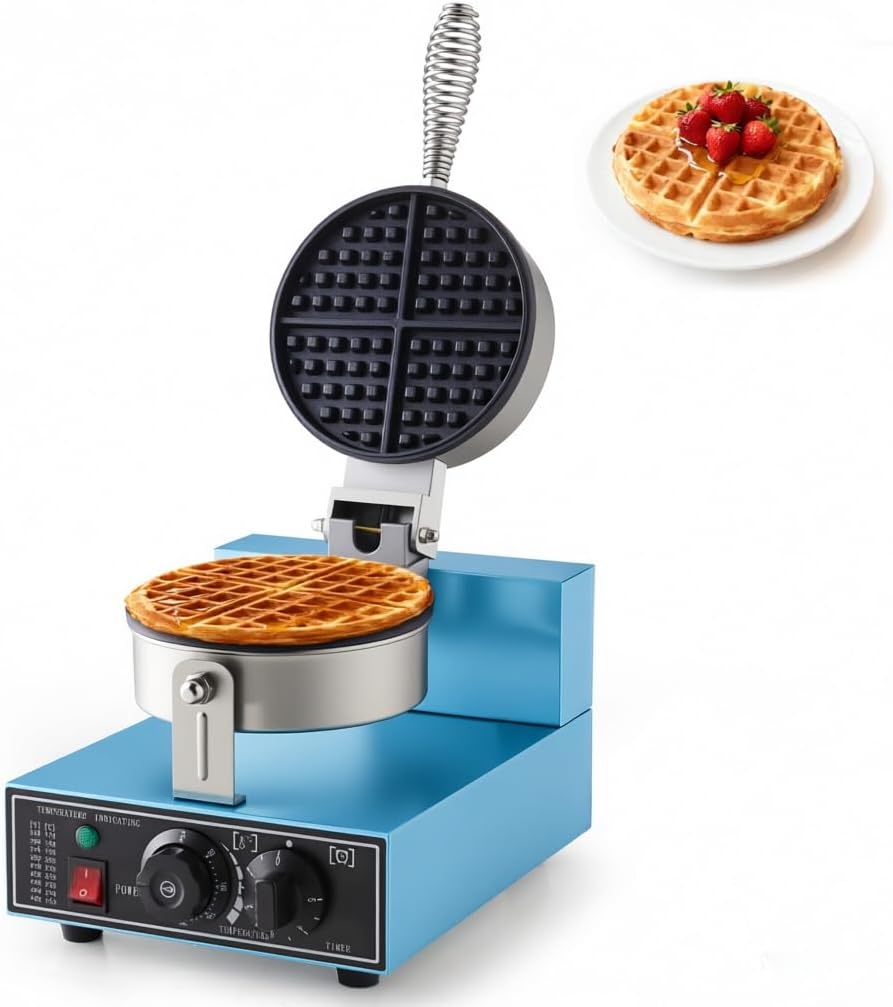 Máquina gofres profesional 1200W acero inox antiadherente