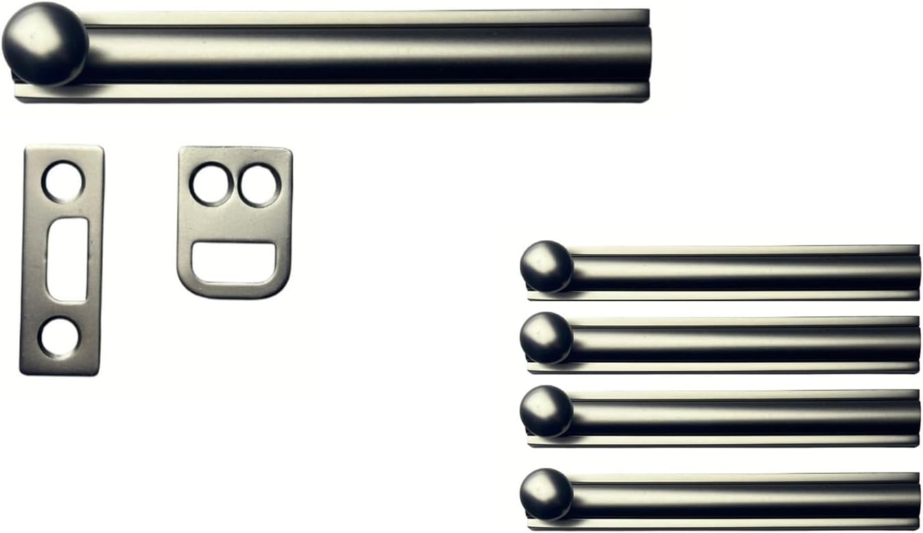 Perno latón 4pulg níquel satinado set 4
