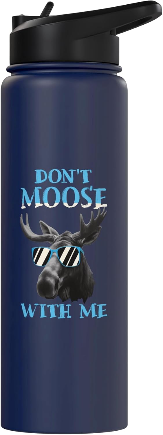 Bote de agua acero inoxidable insulado divertido alce moose