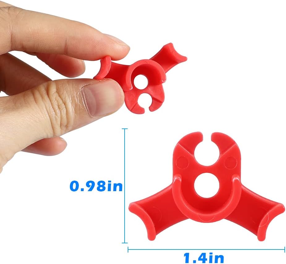 60 Clips Ajustables para Doblar Plantas Estilo Circular Rojo