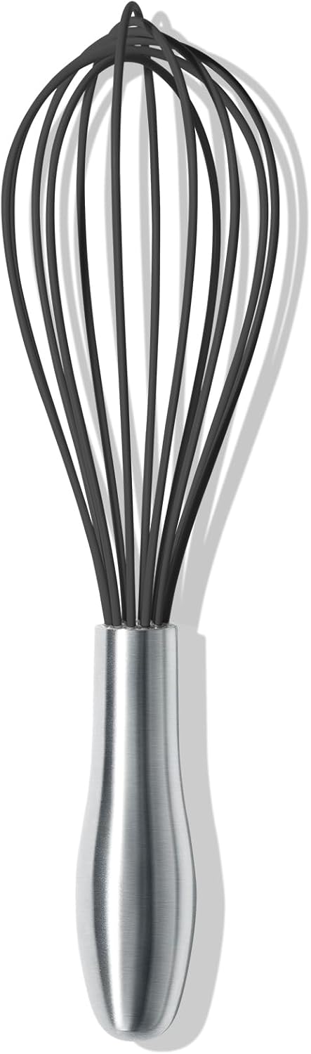 Batidor de silicona negra 10 pulgadas resistente al calor con mango ergonómico