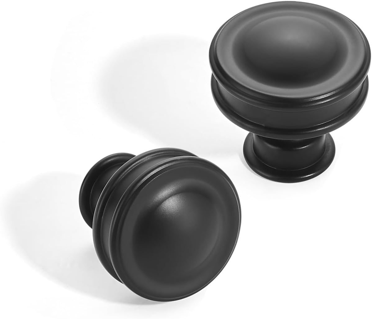 Set 10 Pomos Gabinete 1 Agujero Negro Mate