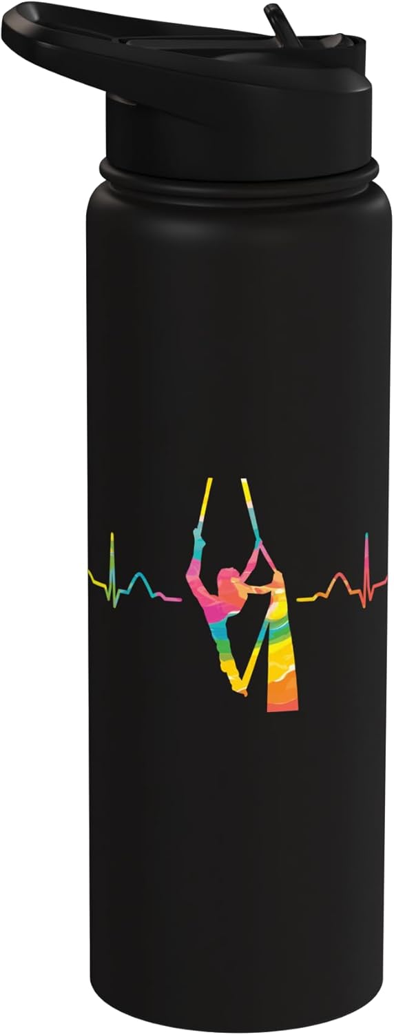 Botella de agua aislada para yoga infantil con cuerda de acero inoxidable