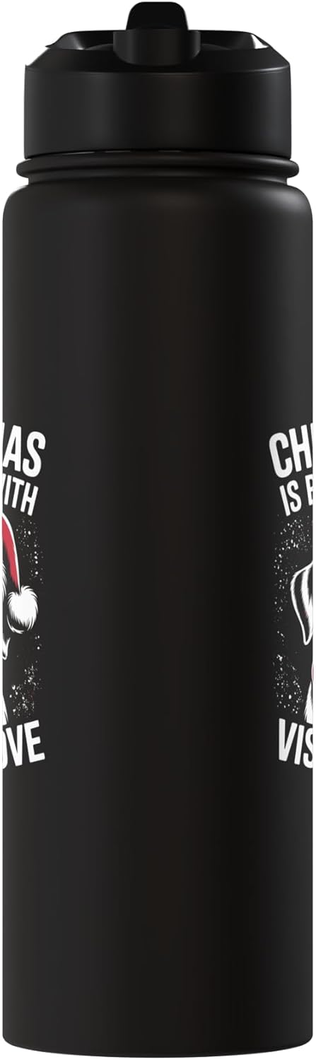 Botella de agua acero inoxidable con amor de vizsla para navidad