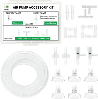 Tubo silicona 10ft 3/16pulg con caja kit bomba aire acuario