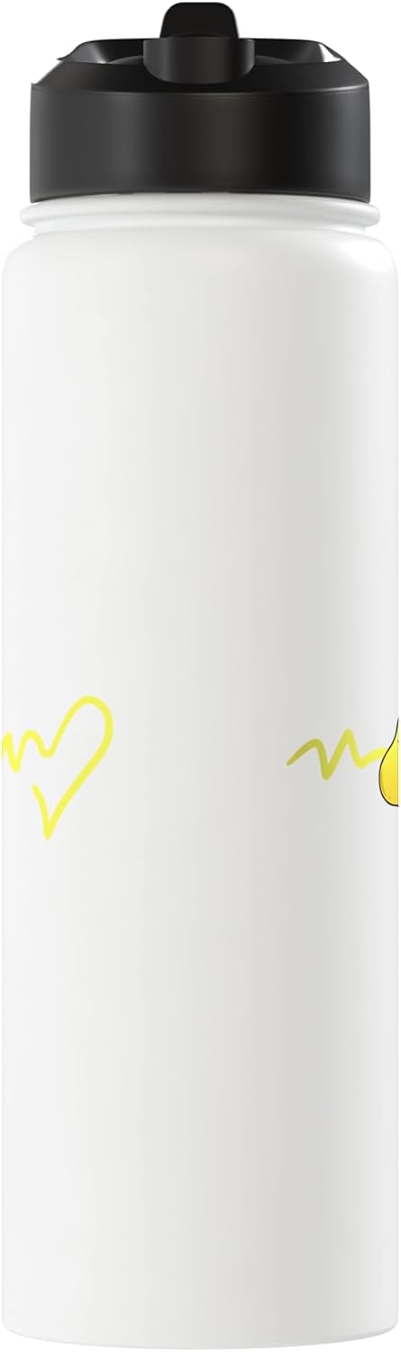 Bottella de agua acero inoxidable con corazón y forma de pera
