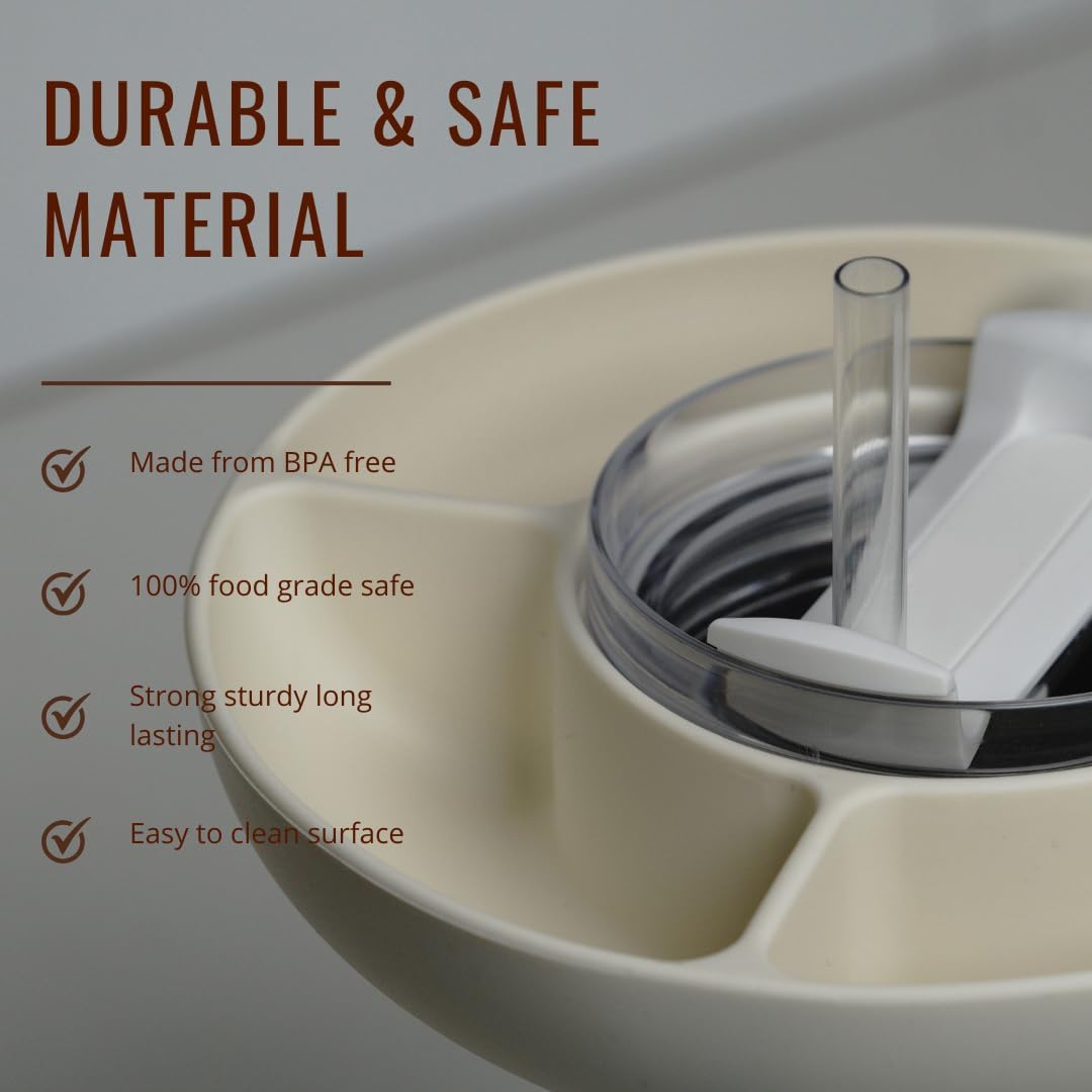 Bandeja de silicona para vasos con mango 40 oz cuenco 4 compartimentos vaso reutilizable sin BPA