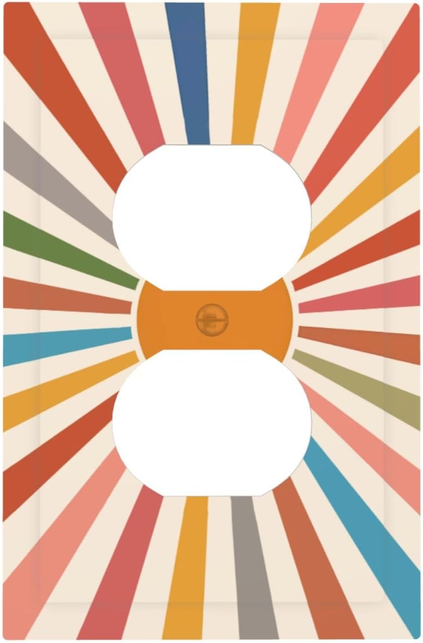 Cubiertas interruptor luz estilo boho mid century 5x3pulg