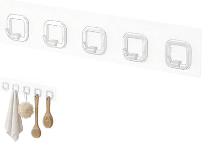 Ganchos adhesivos transparentes para baño cocina 5 pzas
