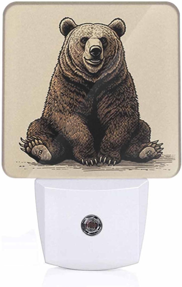 Luz Nocturna Oso Negro Sensor Luz Dormitorio Baño