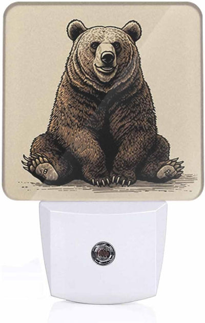 Luz Nocturna Oso Negro Sensor Luz Dormitorio Baño