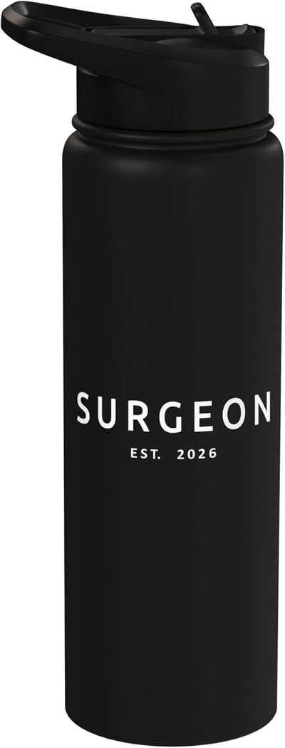 Botella de agua acero inoxidable aislada graduado médico