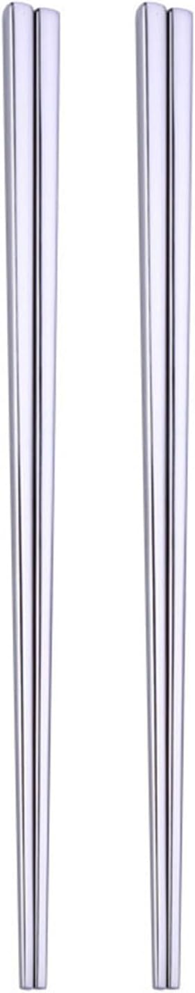Palillos de acero inoxidable reutilizables plateado 2 unidades