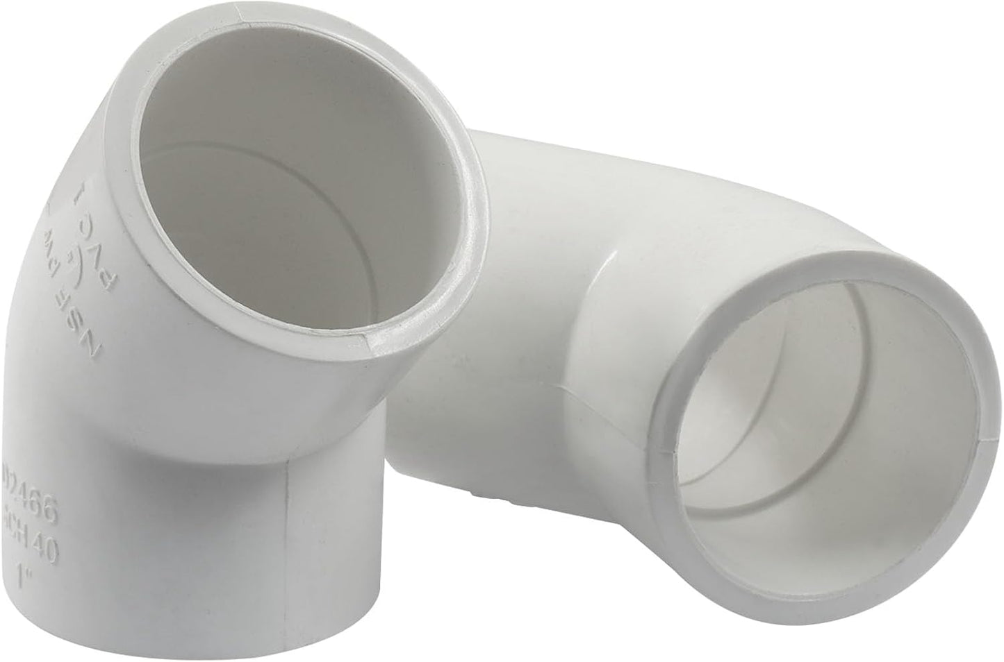 Conector PVC 1 pulg 45 grados 2 vías codo blanco