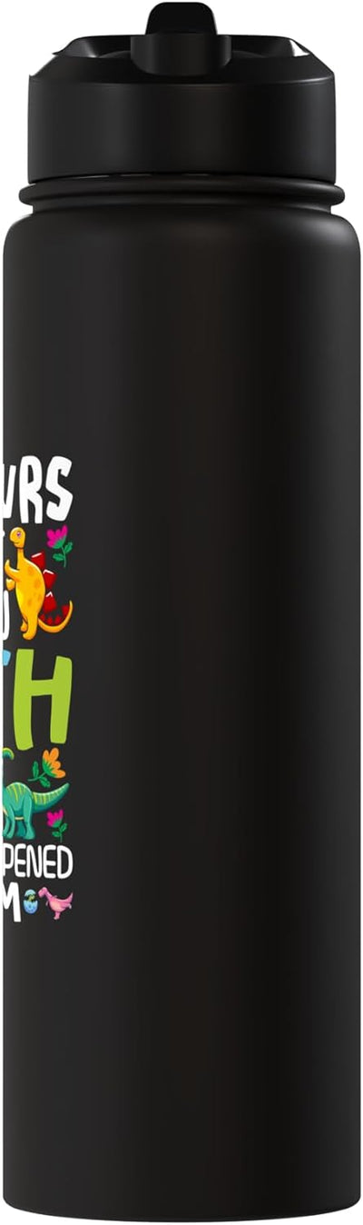Botella agua acero inox aislada chiste matemático dinosaurios