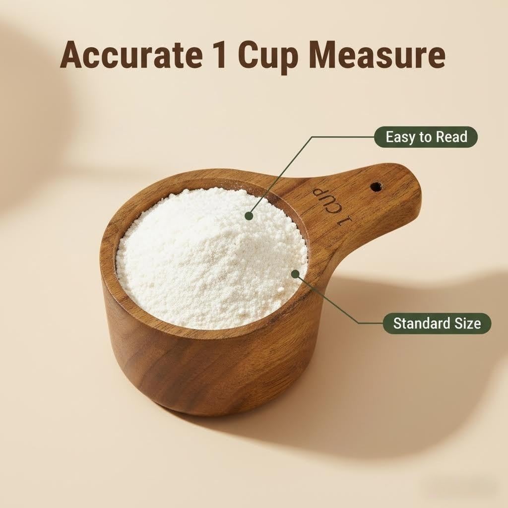 Cuchara medidora de madera de acacia multiuso para café, té, arroz y sal