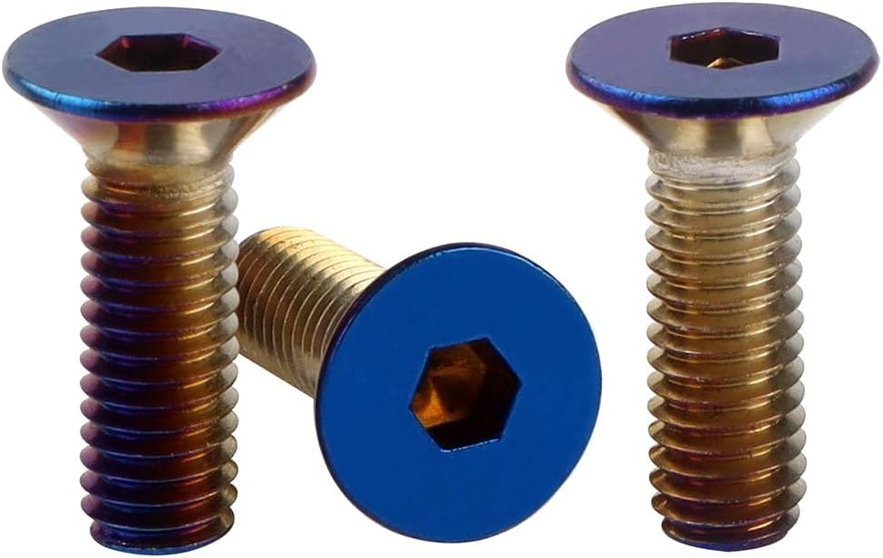 Tornillo M5x16mm acero inox cabeza plana titanio
