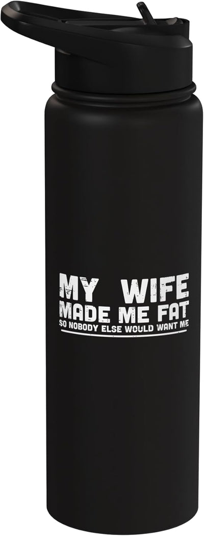 Bote de agua acero inoxidable para hombres insulado con frase divertida padre