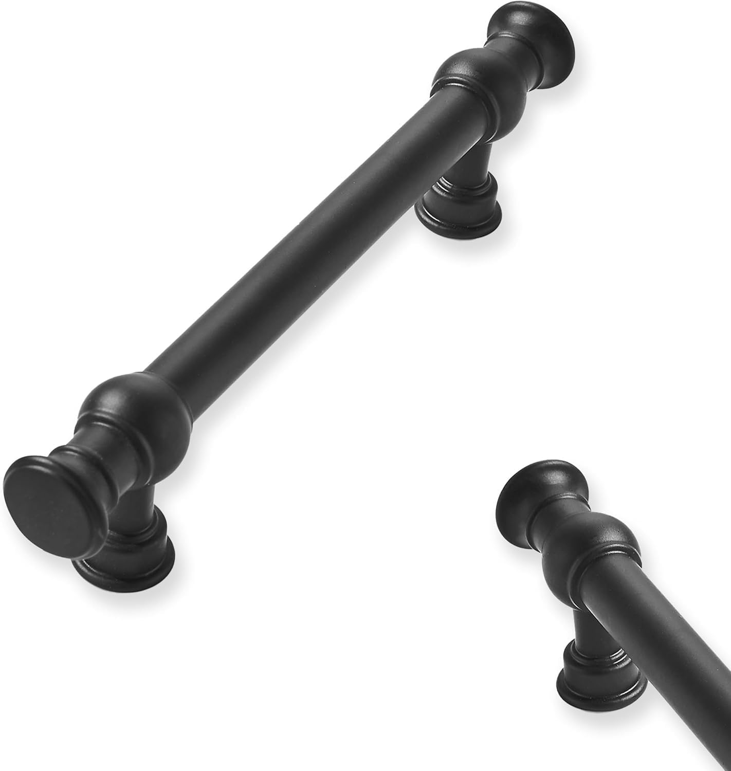 Pack 2 Tiradores Gabinete 3pulg Negro Mate Sólidos Resistentes