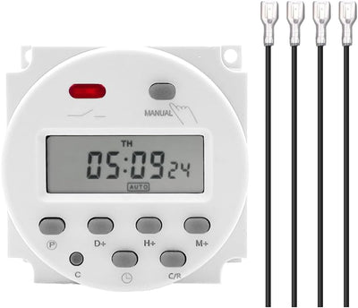 Interruptor temporizador 12V CA/CC 200-250V 16A salida digital LCD