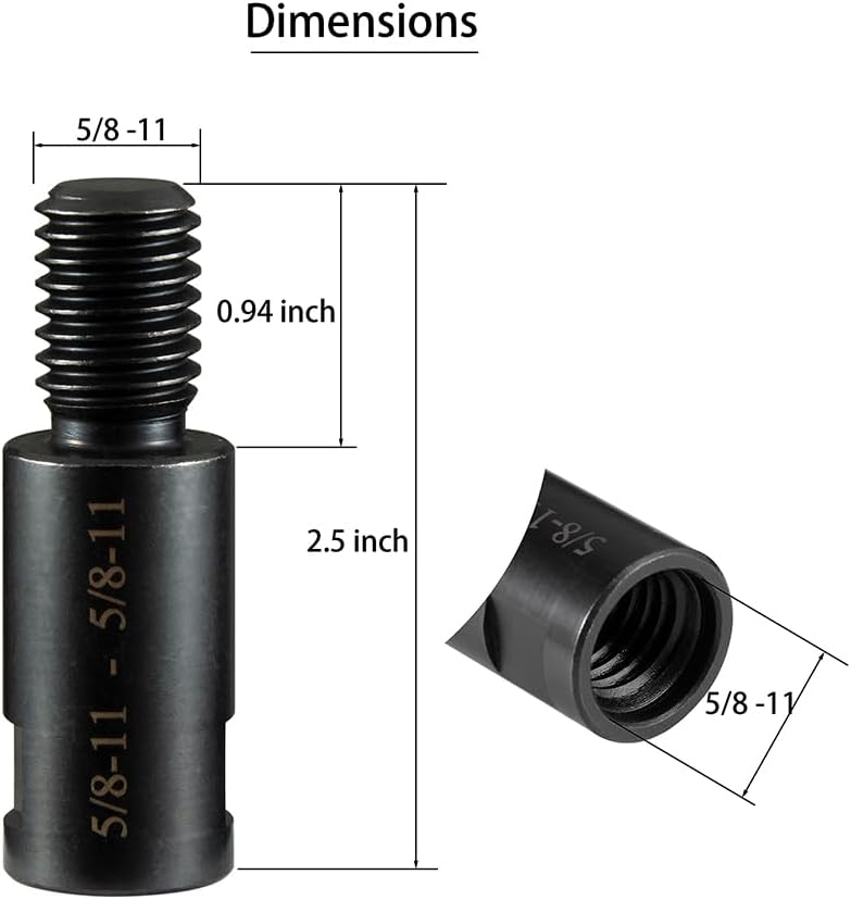 Barra extensión amoladora angular eje 5/8-11 acero