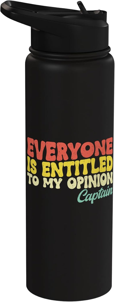 Botella de agua acero inoxidable aislada Captain Funny Boat