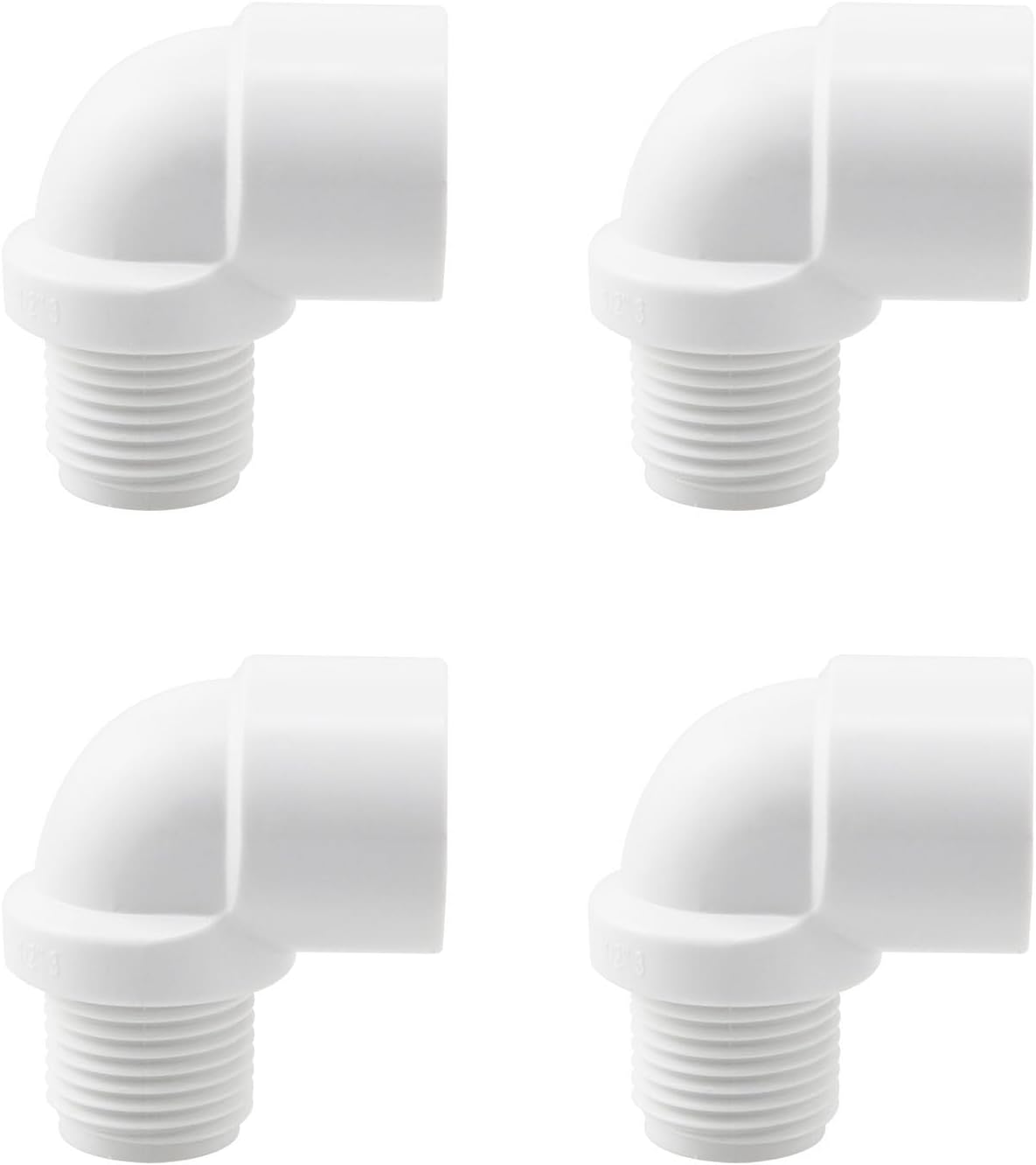 Acoplador codo 90 grados PVC blanco para riego y piscinas 4 Uds