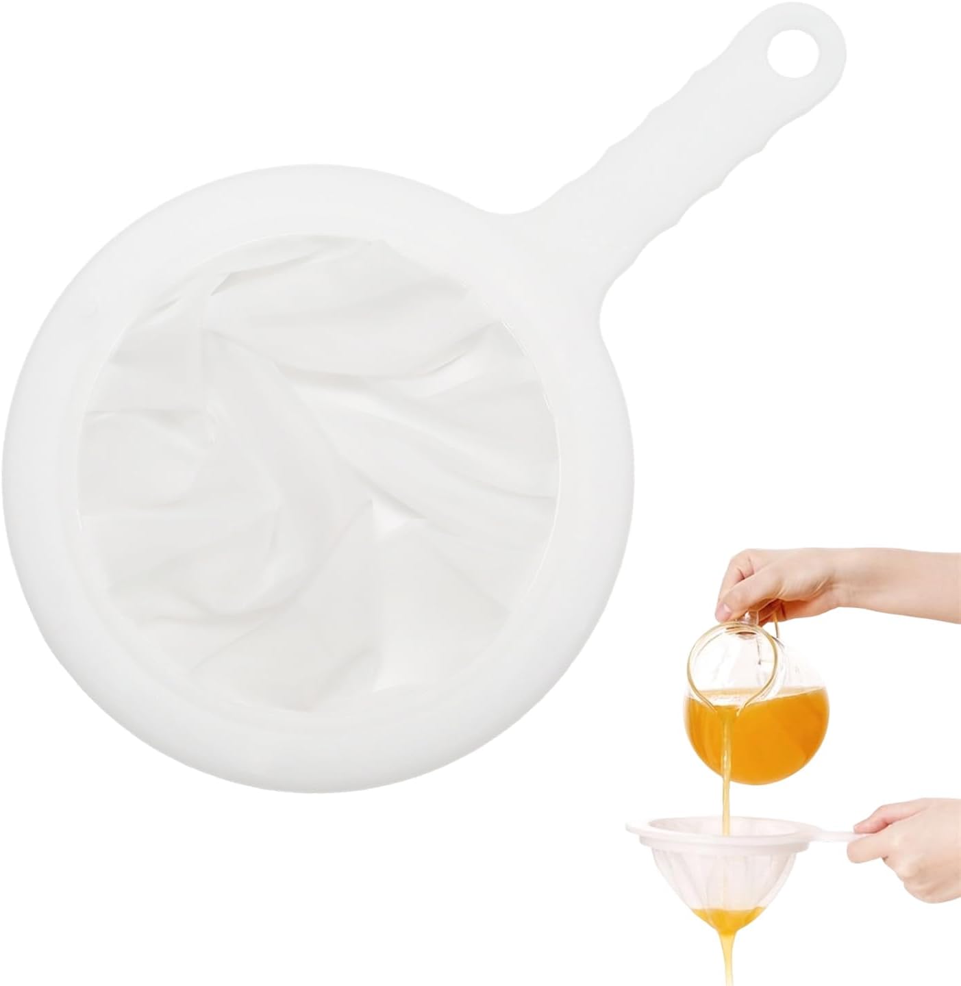 Colador de malla de nailon ultrafino con asa para café, matcha y yogur