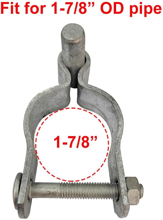 2 Pzas Bisagra Puerta Valla Cadena para Tubo 1-7/8" con Tornillos