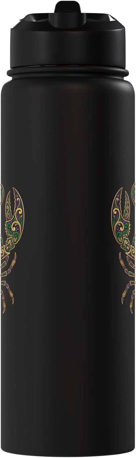 Botella de agua aislada decorativa de acero inoxidable con dibujo psicodélico