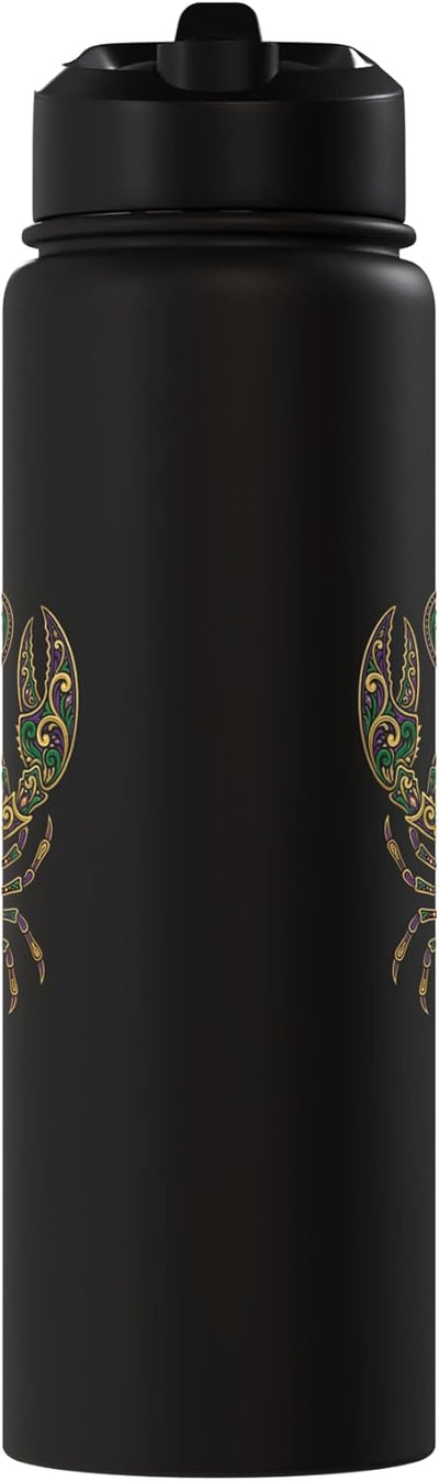 Botella de agua aislada decorativa de acero inoxidable con dibujo psicodélico