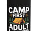 Botella de agua acero inoxidable aislada diseño camping divertido