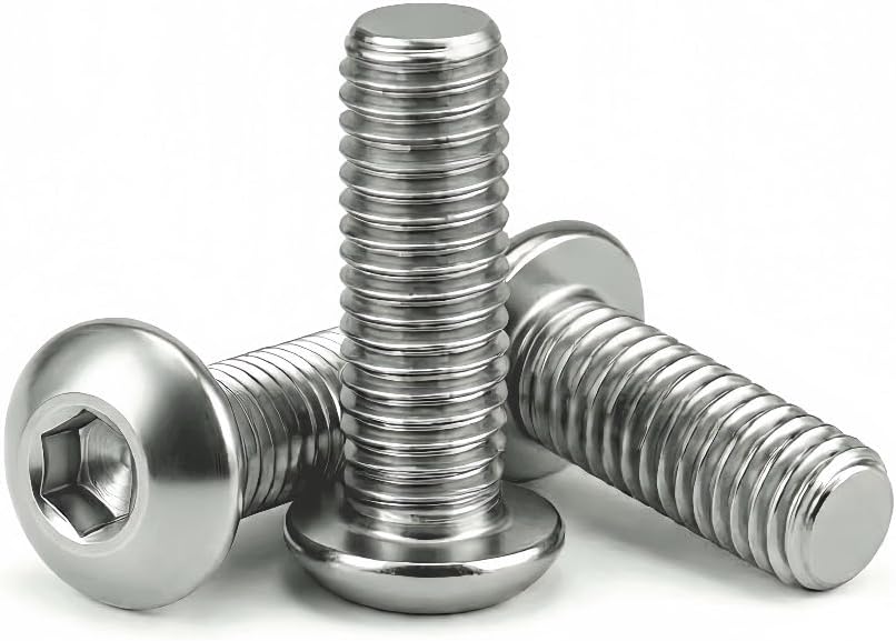 Tornillos cabeza botón M5x0.551pulg set 50 acero inox 304