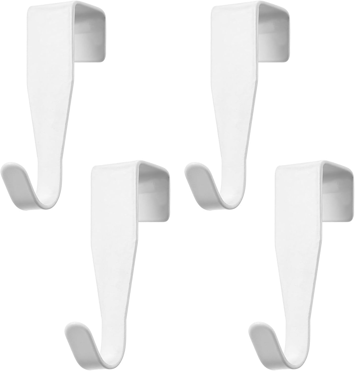 Ganchos puerta forma J metálicos paquete 4 color blanco