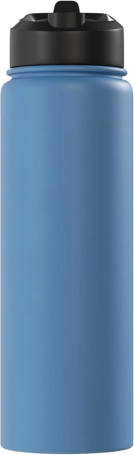 Botella agua acero inox aislada con fantasmas y murciélagos