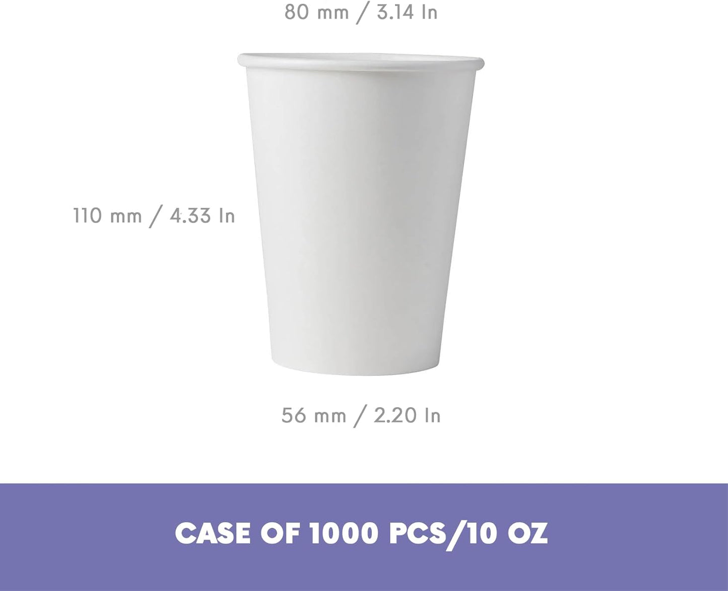 Taza papel 10oz blanca composta 1000uds