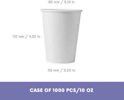 Taza papel 10oz blanca composta 1000uds