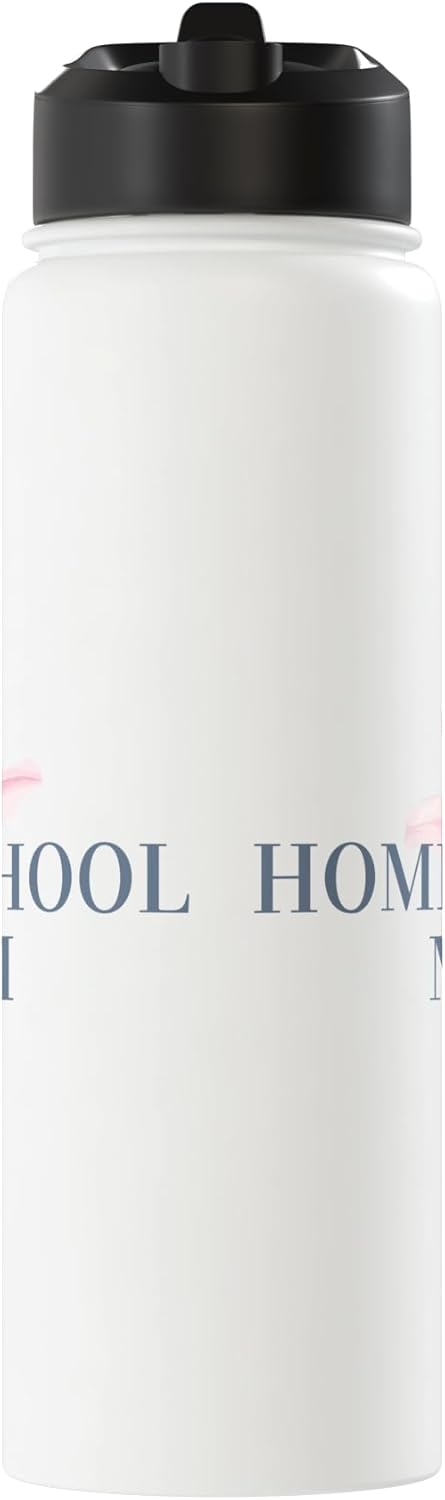 Botella agua acero inox con flores lily térmica