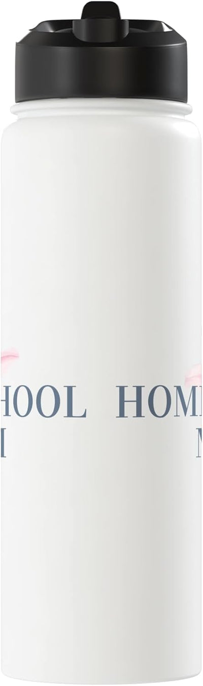 Botella agua acero inox con flores lily térmica